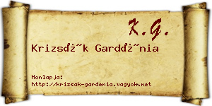 Krizsák Gardénia névjegykártya